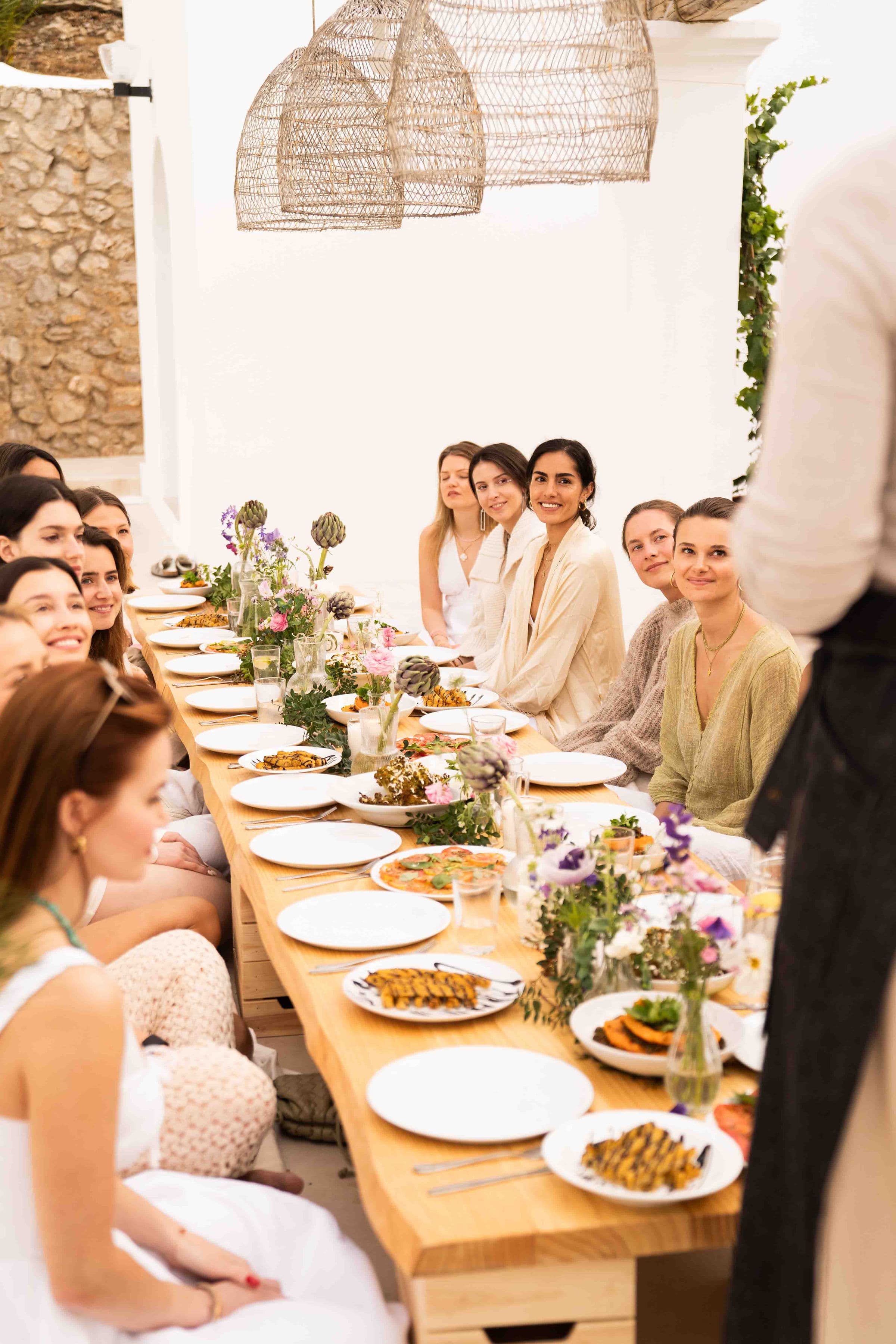 Women gathered at the dinner table